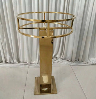 Gold Round Floral Stand 43"H