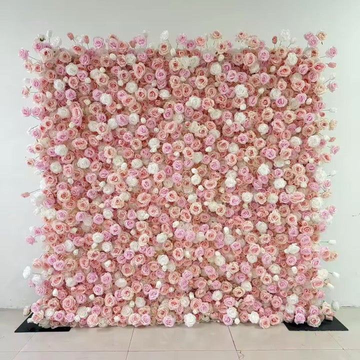Pink & White Floral Wall 8'X 8'