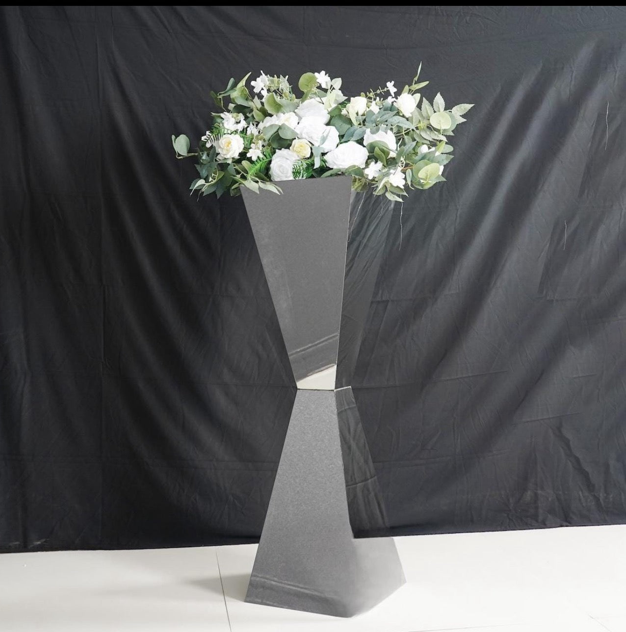 Gold and Silver Pedestal Flower Stand