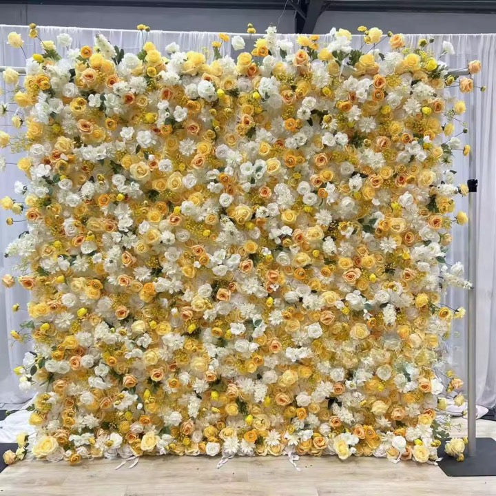 Yellow Floral Wall 8'x8'