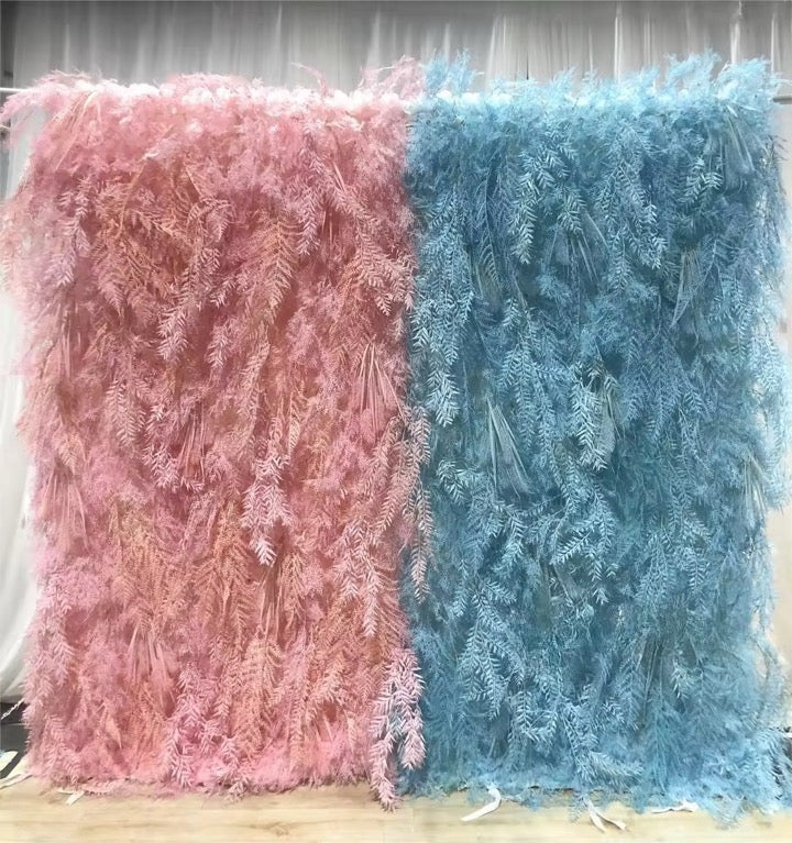 Pink & Blue Pampas Wall 8'x8'