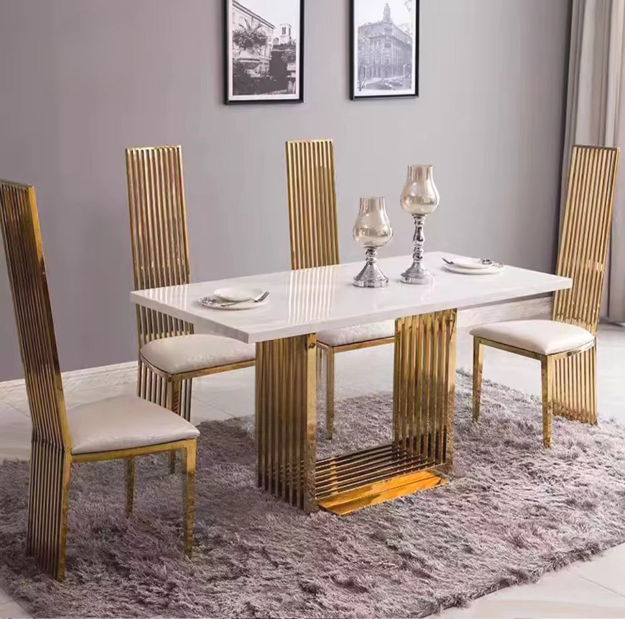 Customized Velvet Vinyl Luxury Modern Dining Chair