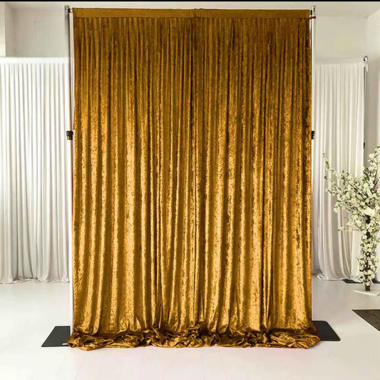 Crushed Velvet Heavy Cloth Backdrop Drapes Curtain