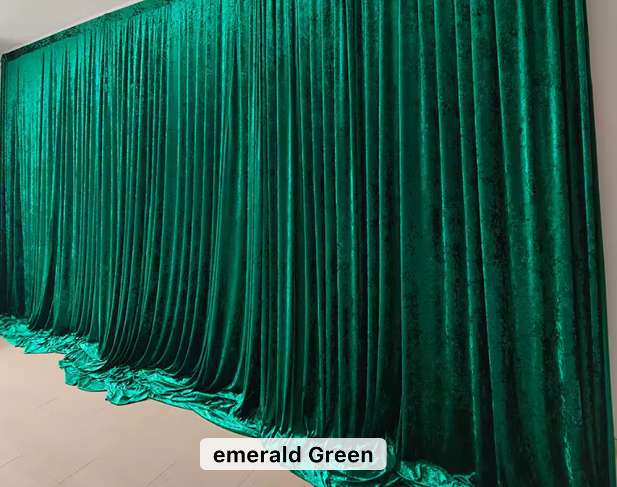 Crushed Velvet Heavy Cloth Backdrop Drapes Curtain