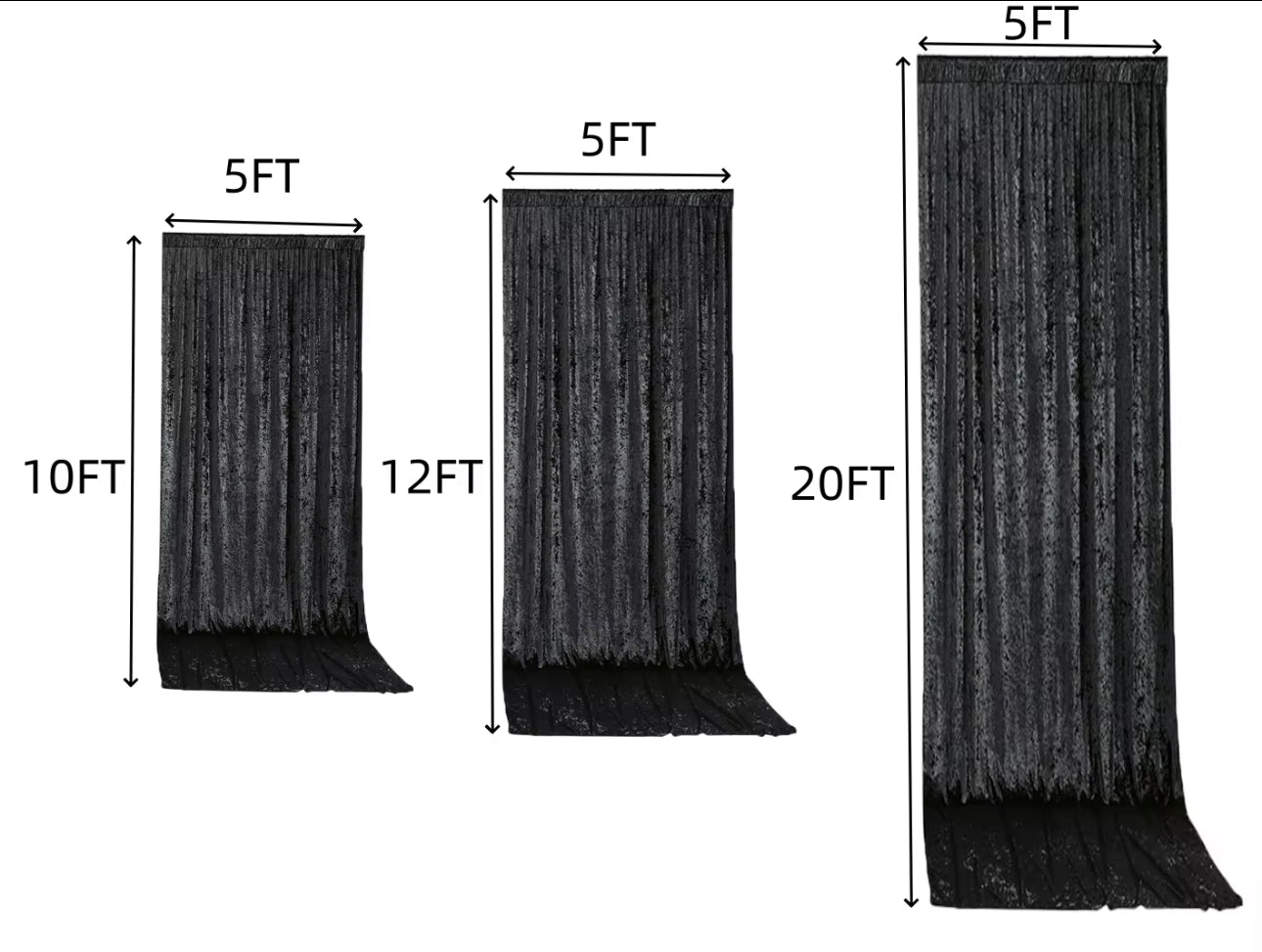 Crushed Velvet Heavy Cloth Backdrop Drapes Curtain
