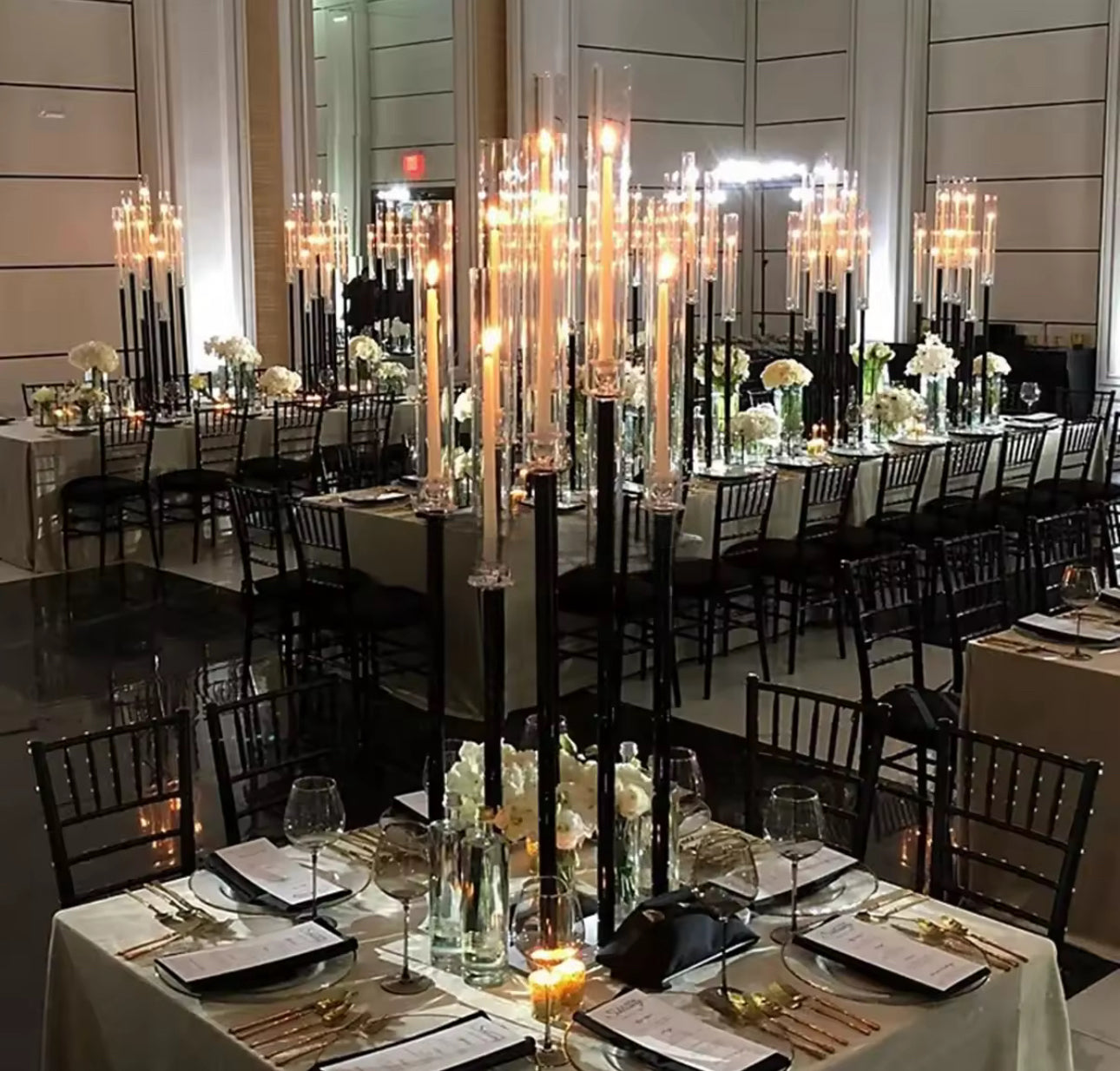 Tall Black Candle Holder Stand 9 Arms 41.3"H