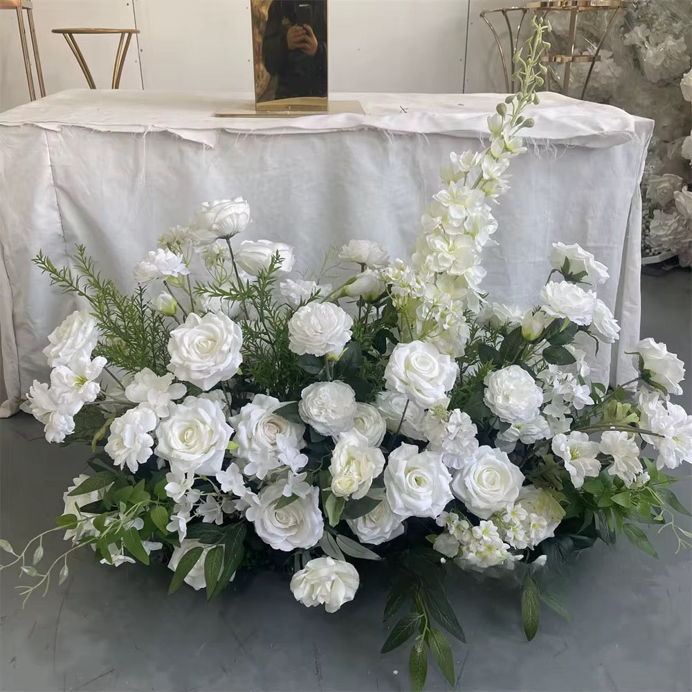 Arrangement Greenery and White Aisle Flower Runner