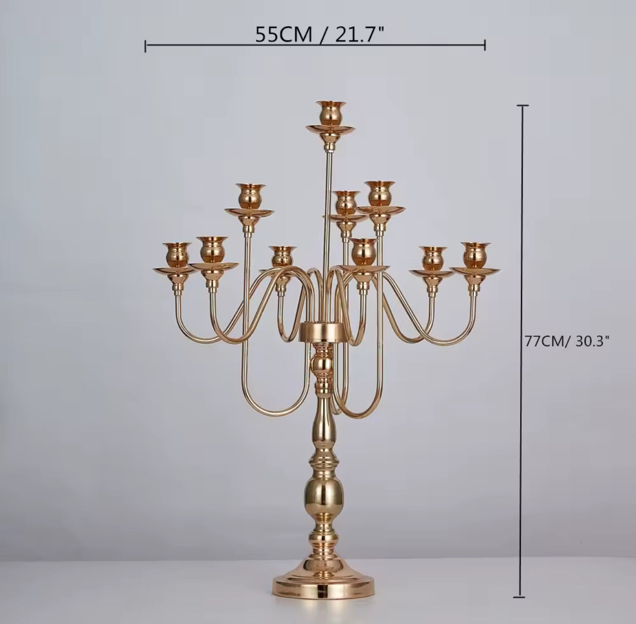 Luxury Metal Candelabra 10-Head Wedding Table Centerpiece 30.3"H