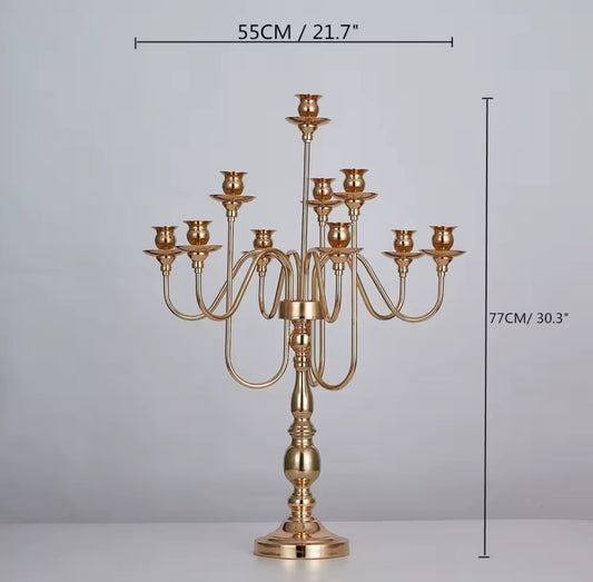 Luxury Metal Candelabra 10-Head Wedding Table Centerpiece 30.3"H