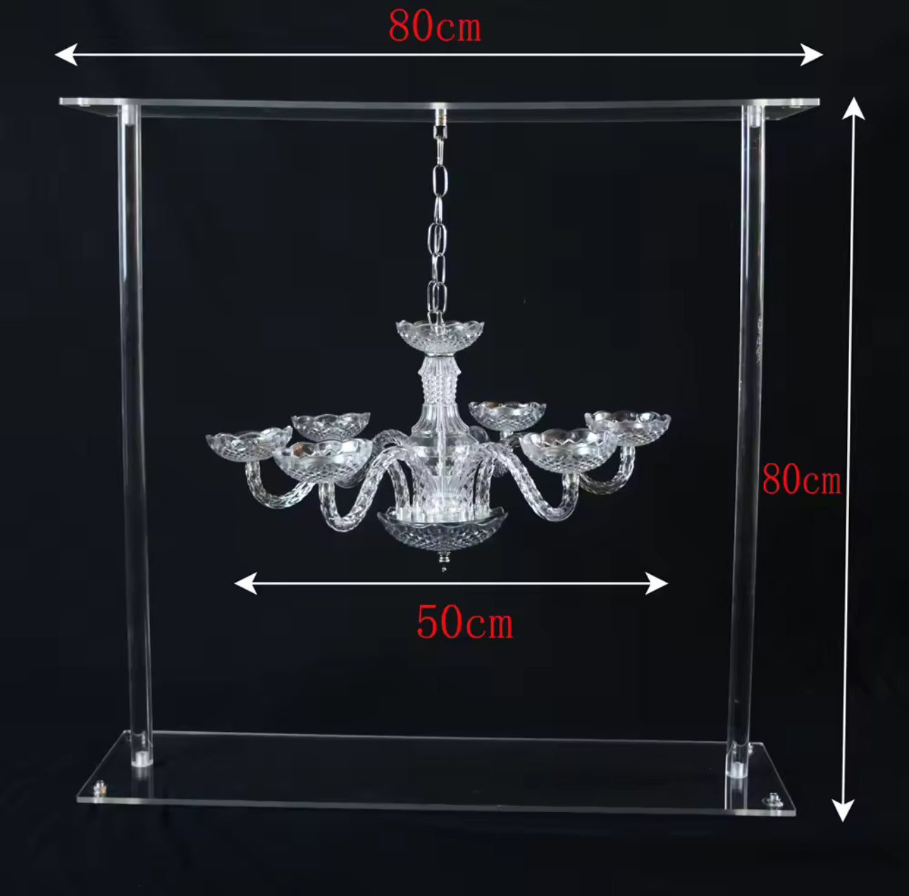 Acrylic Candelabra with Chandelier Flower Rack 31.5"H