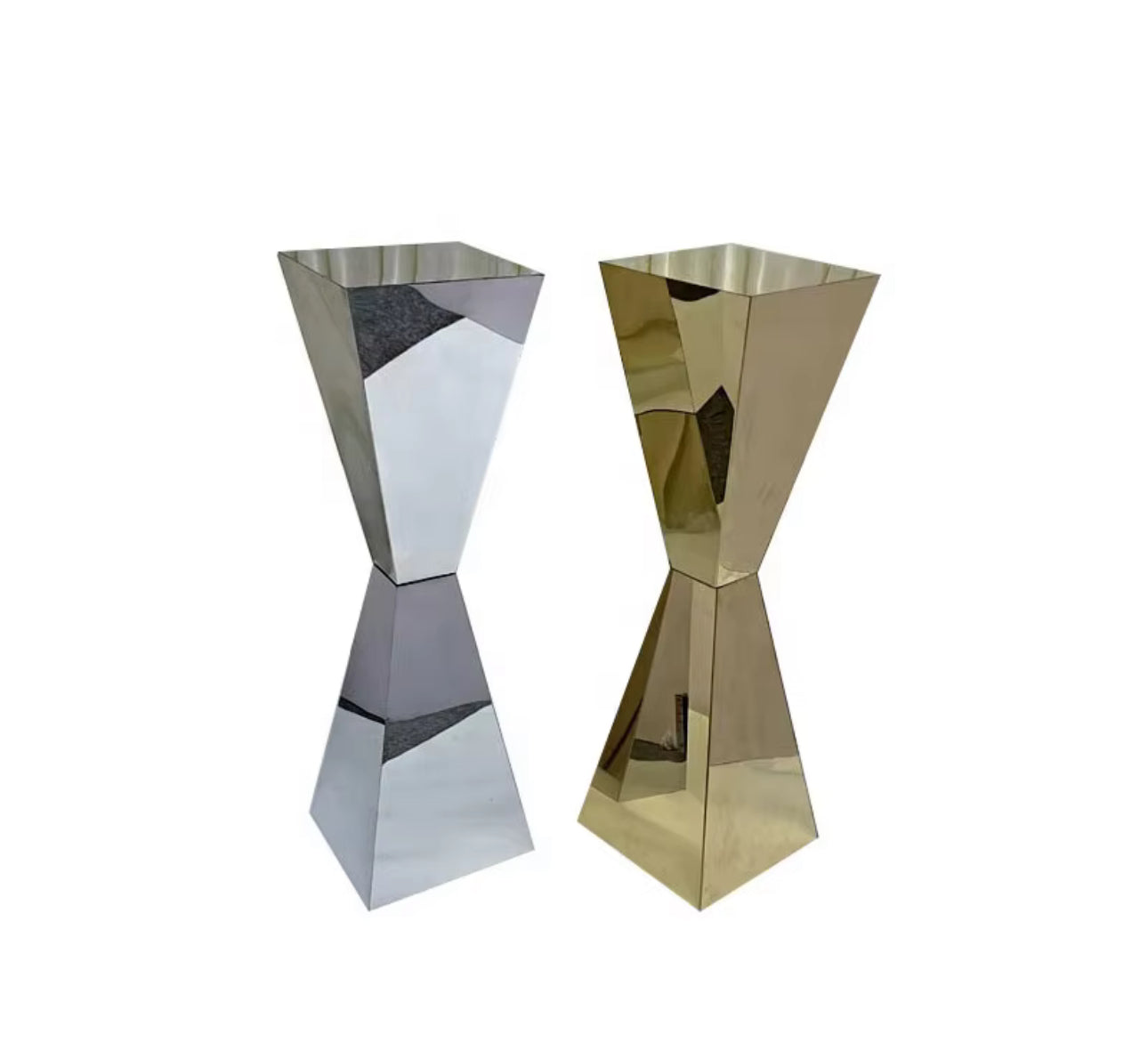 Gold and Silver Pedestal Flower Stand