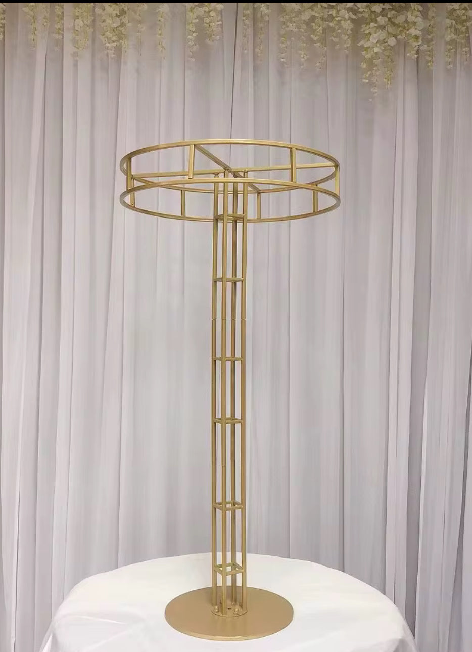 Gold Flower Rack Gold Arch 48"H