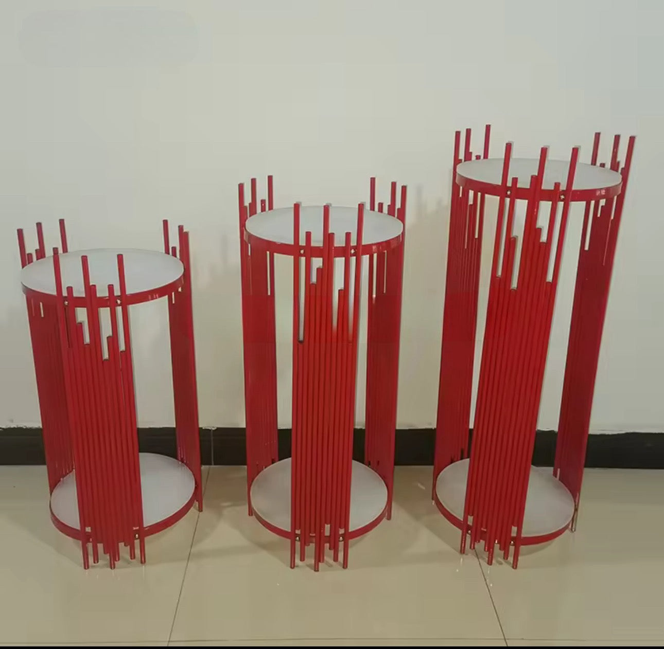 3pc Set Multiple Colors Available Modern Iron Art Dessert Table