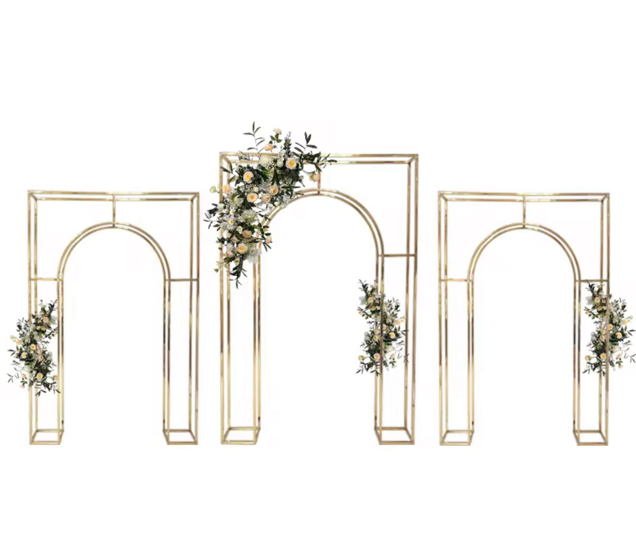 3pc Set Gold Luxury Wedding Arch Backdrop