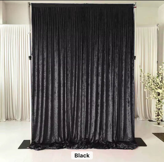 Crushed Velvet Heavy Cloth Backdrop Drapes Curtain