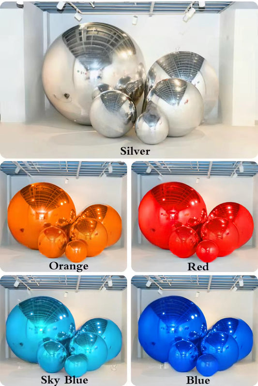Sizes 59in - 157in Inflatable Metallic Chrome Mirror Balls Orbtz