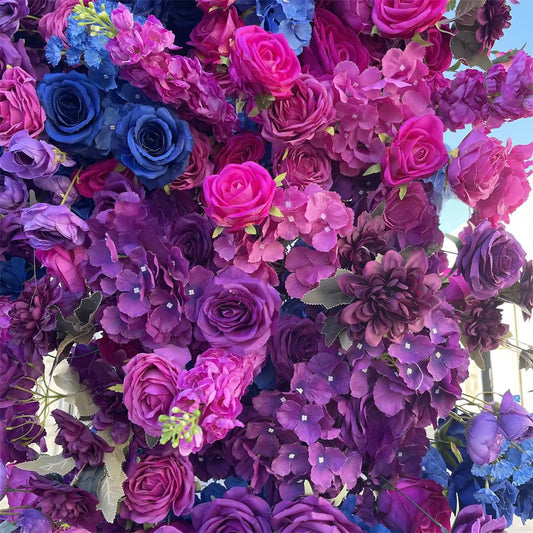 Dark Purple Blue and Fuchsia Floral Arch 8'x8'