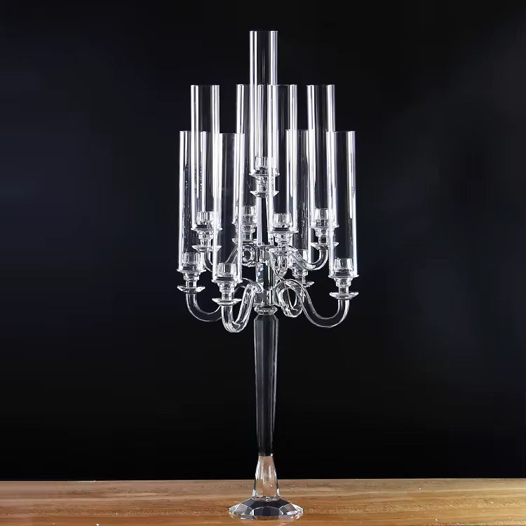 Crystal Candelabra with Taper Candle Holder 41.3"H