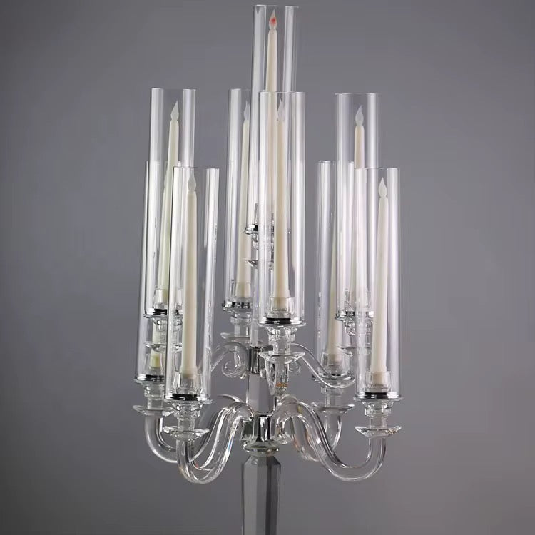 Crystal Candelabra with Taper Candle Holder 41.3"H