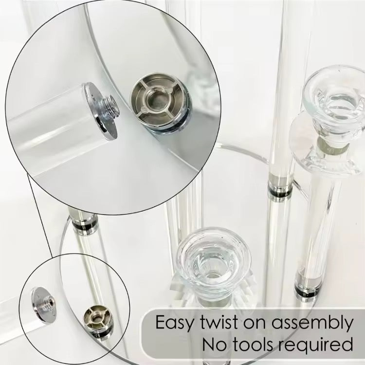 15 Arm Crystal Glass Candelabra 29.5"H