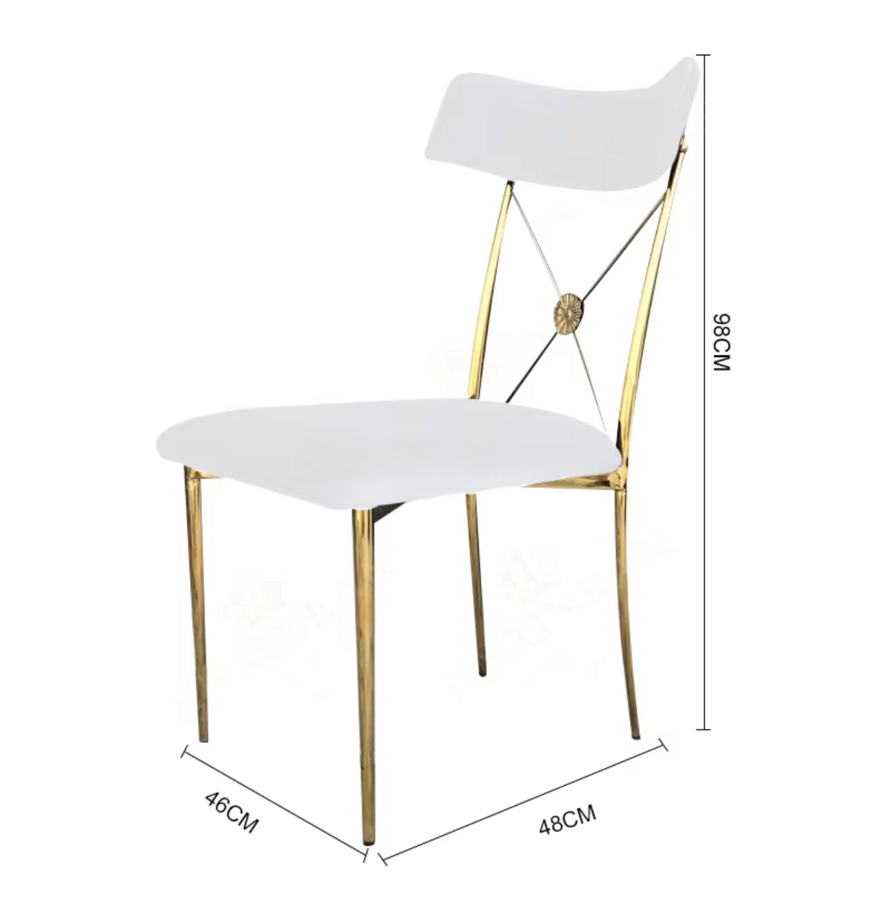 Modern Luxury Gold Cross Back Wedding Chairs Black White Velvet Vinyl